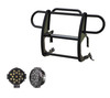 Black Horse Off Road Grille Guard with Set of 7" Round LED Lights for 18-25 Jeep Wrangler JL & Gladiator JT