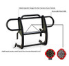 Black Horse Off Road Grille Guard with Set of 7" Round LED Lights for 18-25 Jeep Wrangler JL & Gladiator JT