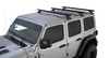 Rhino-Rack HD 59" 3-Bar Backbone Roof Rack in Black with Passenger Side Batwing Awning for 18-20 Jeep Wrangler JL Unlimited 4 Door Hardtop