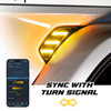 XKGLOW MX-VENT-RGB-KIT XKmax RGB & Amber Fender Vent LED Light with App Control for 18-25 Jeep Wrangler JL & Gladiator JT