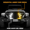 XKGLOW XKchrome LED Grill Kit with DRL Sequential Turn for Jeep Wrangler and Gladiator for 07-25 Jeep Wrangler JK, JL, & Gladiator