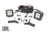Rough Country 70052DRL 2in LED Cube Light Lower Windshield Kit Chrome Series w/ White DRL for 18-25 Jeep Wrangler JL & Gladiator JT