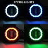 Race Sport Lighting RS9COMBOKIT 9in Adapted Headlight & 4in Foglight ColorSMART Combo Complete RGB Multi-Color Kit - RGBW Mulit-Color Kit Chasing Version for 18-25 Jeep Wrangler JL & Gladiator JT