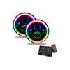 Oracle Lighting 5769-333 7" High Powered LED Headlight Pair with RGB ColorSHIFT 2.0 Halo for 55-86 Jeep CJ with 12 volt system, 97-06 Jeep Wrangler TJ & Unlimited, and 07-18 Jeep Wrangler JK