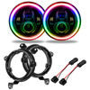 Oracle Lighting 5769J-334 7" High Powered Projector LED Headlight Pair with ColorSHIFT Halo Ring (No Remote)