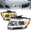 Anzo USA 111568 Projector Switchback Plank Style Headlights with Black Housing for 11-13 Jeep Grand Cherokee WK2