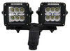 RealTruck Go Rhino 730230T Dual 3" Cube Windshield Cowl Light Mounts for 18-25 Jeep Wrangler JL Unlimited & Gladiator JT