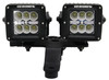 RealTruck Go Rhino 730230T Dual 3" Cube Windshield Cowl Light Mounts for 18-25 Jeep Wrangler JL Unlimited & Gladiator JT