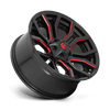 Fuel Offroad Wheels Rage D712 Gloss Black Red Tinted Clear 20x9 1mm Offset 5x127 (5x5),5x139.7 (5x5.5) | Fits Jeep Wrangler 07-Up and Jeep Gladiator