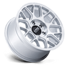 KMC Wheels Hatchet KM730 Gloss Silver Machined Face 17x8.5 -10mm Offset 5x127 (5x5) | Fits Jeep Wrangler 07-Up and Jeep Gladiator