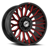 XF Offroad Wheels XF-237 Gloss Black Red Milled 26x14 -76mm Offset 5x127 (5x5),5x139.7 (5x5.5) | Fits Jeep Wrangler 07-Present and Jeep Gladiator