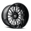 Cali Offroad Wheels Vertex 9116 Gloss Black Milled Spokes 20x10 -25mm Offset 5x127 (5x5) | Fits Jeep Wrangler 07-Present and Jeep Gladiator