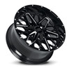 Hardrock Offroad Wheels Bomber H714 Gloss Black Milled 22x10 -25mm Offset 5x127 (5x5),5x139.7 (5x5.5) | Fits Jeep Wrangler 07-Present and Jeep Gladiator
