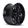 Hardrock Offroad Wheels Bomber H714 Gloss Black Milled 22x10 -25mm Offset 5x127 (5x5),5x139.7 (5x5.5) | Fits Jeep Wrangler 07-Present and Jeep Gladiator