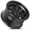 Lock Offroad Wheels Onyx Matte Black with Matte Black Ring 17x9 1mm Offset 5x127 (5x5)| Fits Jeep Wrangler 07-Up and Jeep Gladiator