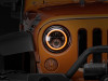 Raxiom 97-18 Jeep Wrangler TJ/JK Axial Halo Headlights w/ DRL Amber Signals- Blk Hsng (Clear Lens)