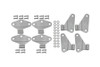 Kentrol 8-Pieces Body Door Hinge Set - Bare |40581