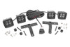 Rough Country Black Series Quad LED Light Pod Kit - White DRL |70824-Fits Jeep Gladiator JT / Jeep Wrangler JL