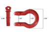 Overland Vehicle Systems Recovery Shackles 3/4in 4.75 Ton Red - Pair |19010204