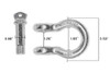 Overland Vehicle Systems Recovery ShacklesD-Ring 3/4in 4.75 Ton Zinc |19010205