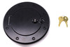 Rugged Ridge Locking Gas Cap Door Black Aluminum |11425.06-Fits Jeep Wrangler JK