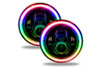 Oracle Lighting 7in High Powered LED Headlights - Black Bezel - Dynamic ColorSHIFT