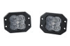 Diode Dynamics SS3 White Sport Flush Mount LED Pod Pair, Flood - Red