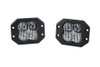 Diode Dynamics SS3 White Sport Flush Mount LED Pod Pair, Combo/Driving - Red