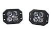 Diode Dynamics SS3 White Pro Flush Mount LED Pod Pair, SAE Driving - Amber