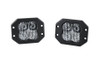 Diode Dynamics SS3 White Pro Flush Mount LED Pod Pair, Combo/Driving - Red