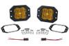 Diode Dynamics SS3 Yellow Pro Flush Mount LED Pod Pair, Flood - Amber