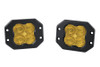 Diode Dynamics SS3 Yellow Pro Flush Mount LED Pod Pair, SAE Driving - Amber