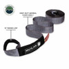 Overland Vehicle Systems Tow Strap 4in x 30ft - Gray w/ Black Ends  - Storage Bag Included