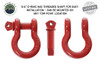 Overland Vehicle Systems Recovery Shackles 3/4in 4.75 Ton Red - Pair