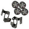 Rugged Ridge Dual A-Pillar Light Mount Kit with 3.5" Round LED Lights for 07-18 Jeep Wrangler JK