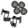 Rugged Ridge Dual A-Pillar Light Mount Kit with 3.5" Round LED Lights for 07-18 Jeep Wrangler JK