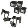 Rugged Ridge Dual A-Pillar Light Mount Kit with 3" Square LED Lights for 07-18 Jeep Wrangler JK