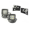 Rugged Ridge 11027.10 Windshield Light Bracket Kit in Black with Square LED Lights for 07-18 Jeep Wrangler JK