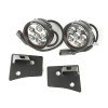 Rugged Ridge 11027.17 Windshield Light Mounting Bracket Kit in Textured Black with Round LED Lights for 07-18 Jeep Wrangler JK