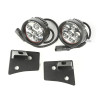 Rugged Ridge 11027.17 Windshield Light Mounting Bracket Kit in Textured Black with Round LED Lights for 07-18 Jeep Wrangler JK