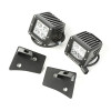 Rugged Ridge 11027.16 Windshield Light Mounting Bracket Kit in Textured Black with Square LED Lights for 07-18 Jeep Wrangler JK