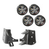 Rugged Ridge 11232.37 A-Pillar Light Mount Brackets Kit with 3.5" Round LED Lights for 97-06 Jeep Wrangler TJ