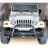 Rugged Ridge 11560.01 Double Tube Front Bumper with Hoop in Gloss Black for 76-06 Jeep CJ-5, CJ-7, CJ-8 Scrambler, Wrangler YJ, TJ & Unlimited