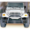 Rugged Ridge 11560.01 Double Tube Front Bumper with Hoop in Gloss Black for 76-06 Jeep CJ-5, CJ-7, CJ-8 Scrambler, Wrangler YJ, TJ & Unlimited