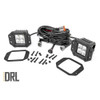 Rough Country Chrome Series 2" Square Flush Mount Cree LED Lights with Amber DRL - 70803DRLA