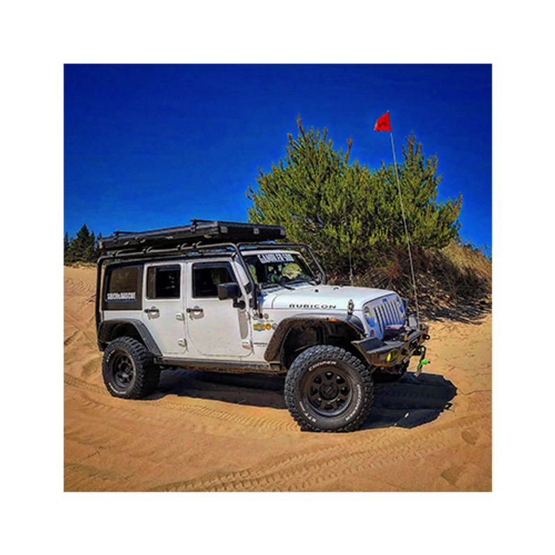 Jeep Double Take: White Jeep with Black Rims