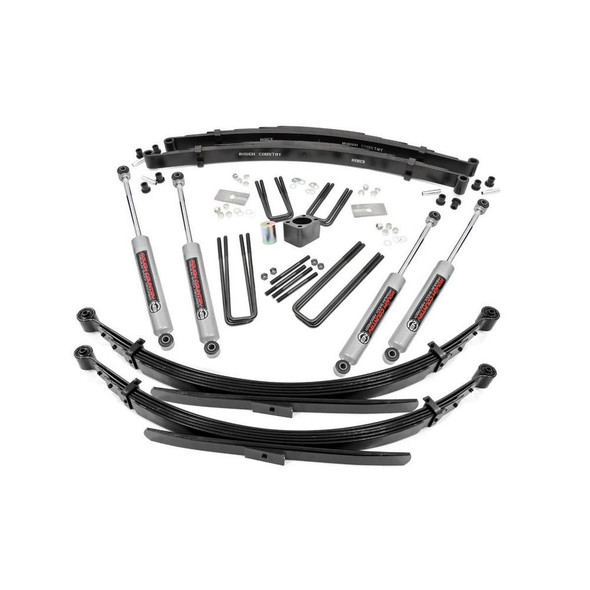 Rough Country 4" Dodge Suspension Lift Kit with Rear Leaf Springs and N3 Shocks (Dana 60 Front Axle) - 341.20