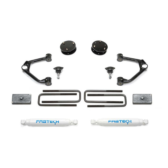 Fabtech 3" Ball Joint Upper Control Arm System with Rear Performance Twin Tube Shocks - K1126
