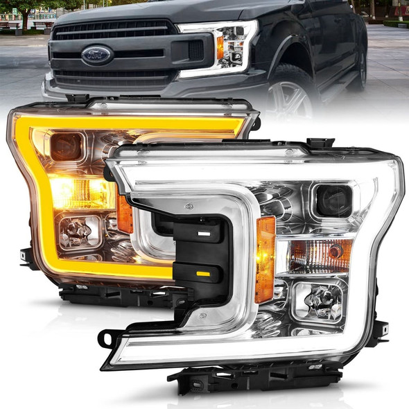Anzo Projector Plank Style Switchback Headlights (Chrome) - 111510