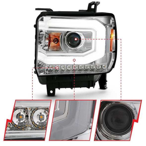 Anzo Projector Headlights with Switchback C Light Bar - 111488